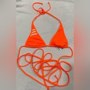 Adidas Ivy Park wrap bikini top orange medium